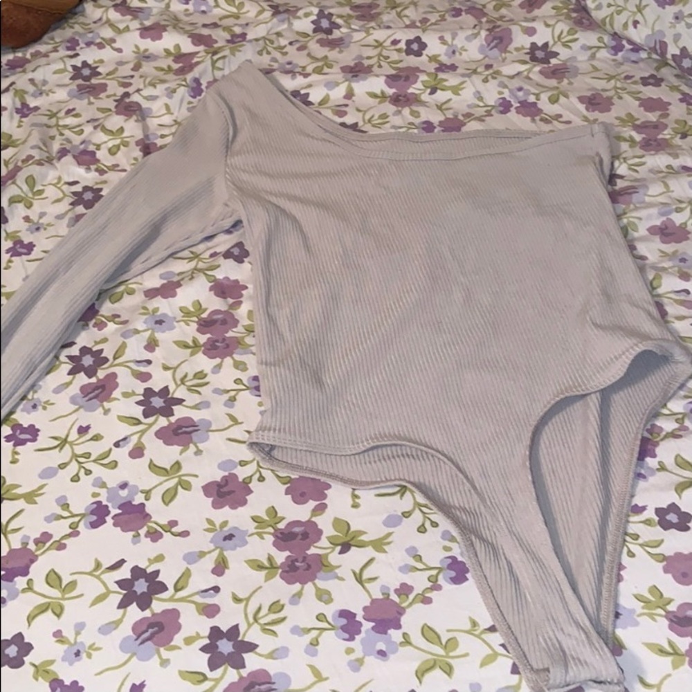 AE long sleeve one shoulder body suit